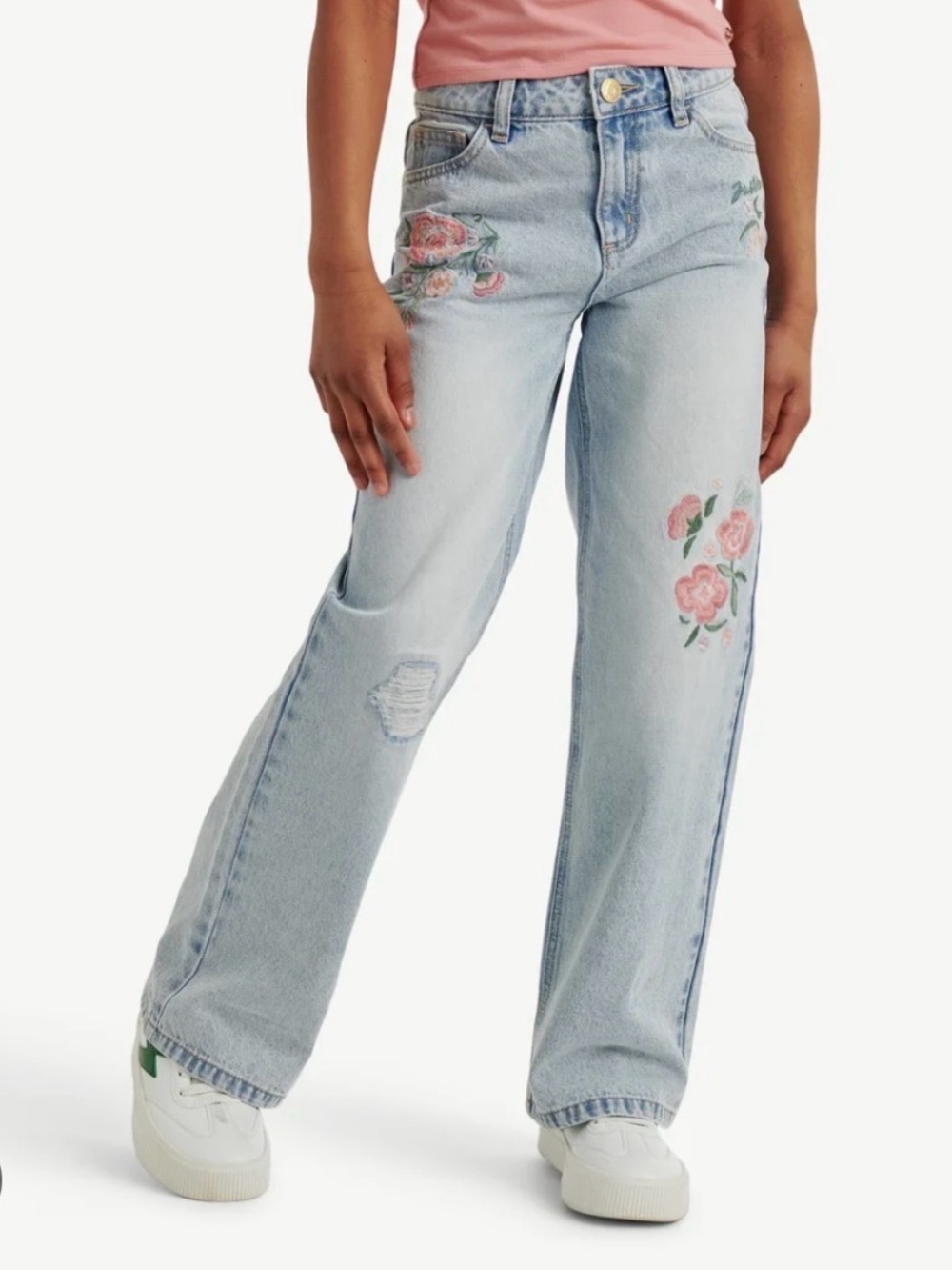 NWT Wide leg embroidered Justice Jeans